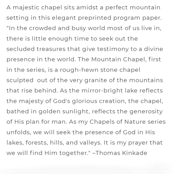 Thomas Kinkade Mountain Chapel Thank You Cards (Pack of 25) - Picture 5 of 6